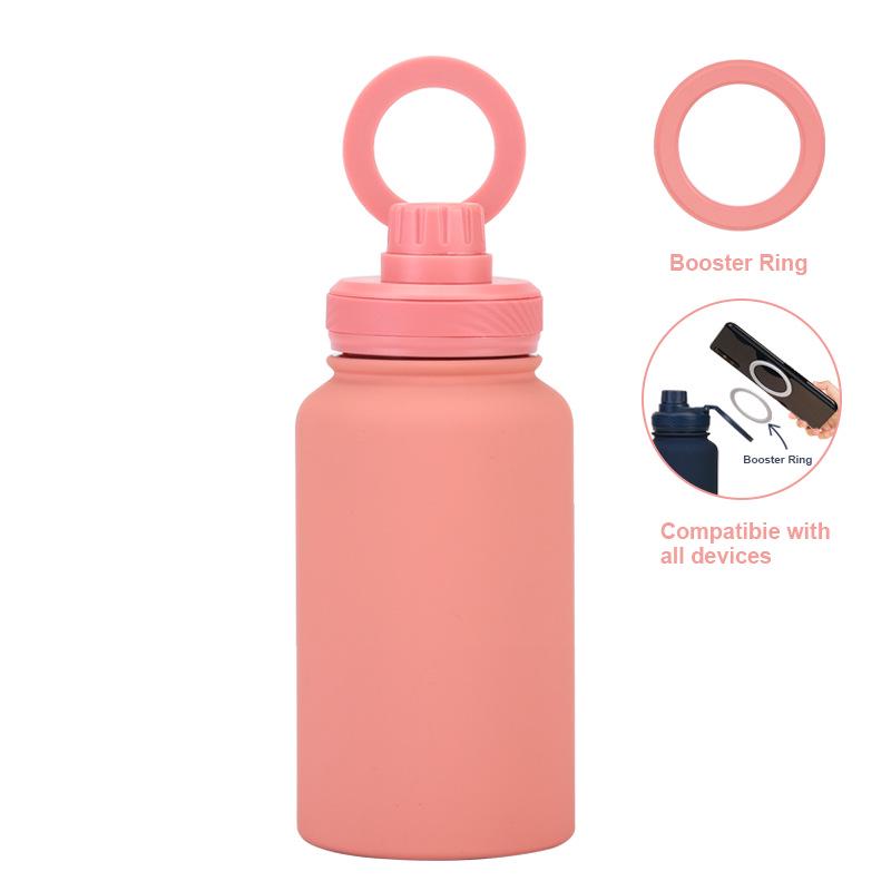Magnetischer Halter Wasserflasche: 650ML Isolierte Edelstahl-Sportflasche mit weiter Öffnung für den Außenbereich
