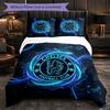 Chelsea FC Pattern 3 Pieces Bedding Set Soft Microfiber Duvet Cover with Pillow Cases for Bedroom