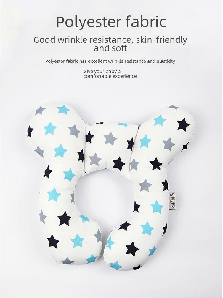 Cestovní polštářek pro miminka ve tvaru U s kresleným vzorem pro oporu hlavy a krku