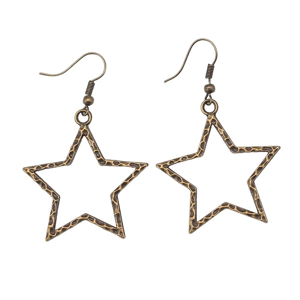 

1 пара подвесок со звездами и луной для женщин, модные серьги, висячие серьги 37x35mm-A13037
