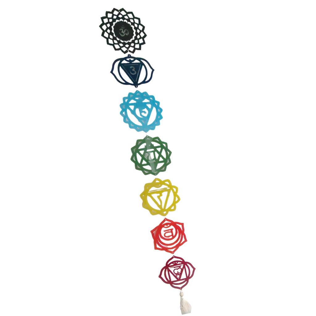 Flower Geometry Wall Decors Plaque 7 Chakras Meditations Acrylic Wall Hanging Ornament Bedroom Decoration Spiritual Gift