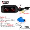 LCD Digital Car Truck 2 In 1 Water Temp + Voltmeter Gauge +10MM Coolant Temperature Sensor For 12V/24V Vehicle Car Gauges Meter