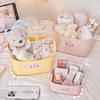 Cute Bear Storage Box Table Sundries Tools Organizer Plastic Kawaii Home Make Up Remotes Kids Toys Pink Storage Basket Portable