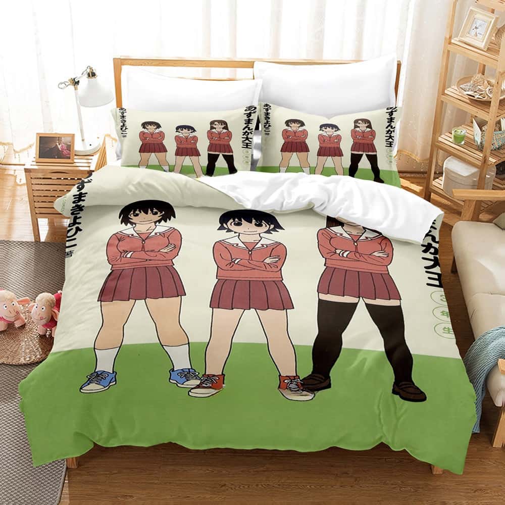 

Anime Kawaii Azumanga Daioh Bedding Set Single Twin Full Queen King Size Duvet Cover for Adult Kid Bedroom EU Twin 135x200cm