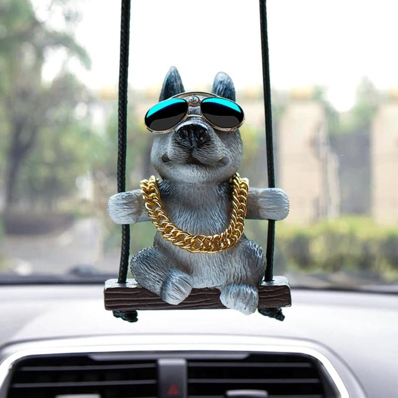 Fun Dog Expression Car Hanging Decoration Multiple Styles Resin Craft Safe Dashboards Decoration Present for Driver