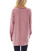 Sweatshirt à col rond bloc de couleur avec poche pour femme - Manches longues T-shirt décontracté