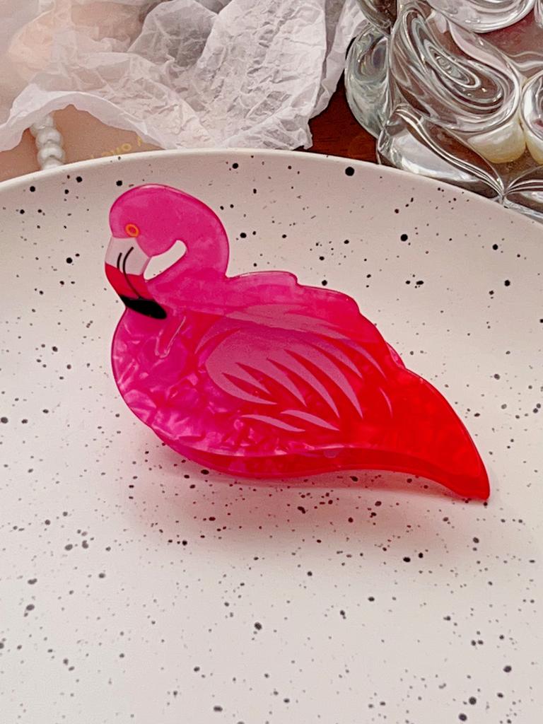 1 Pcs Spring Acetate Flamingo Hair Clip for Women Girls,Cartoon Bird Jaw Clip Sweet Girl Crab Hair Pin Hair Assessory