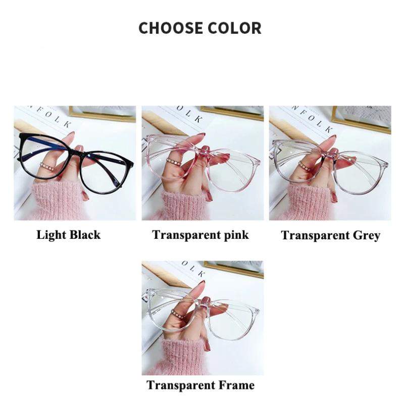 New Big Frame Anti Blue Light Glasses Myopia Prescription Eyewear 0 To -6.0 for Women Men