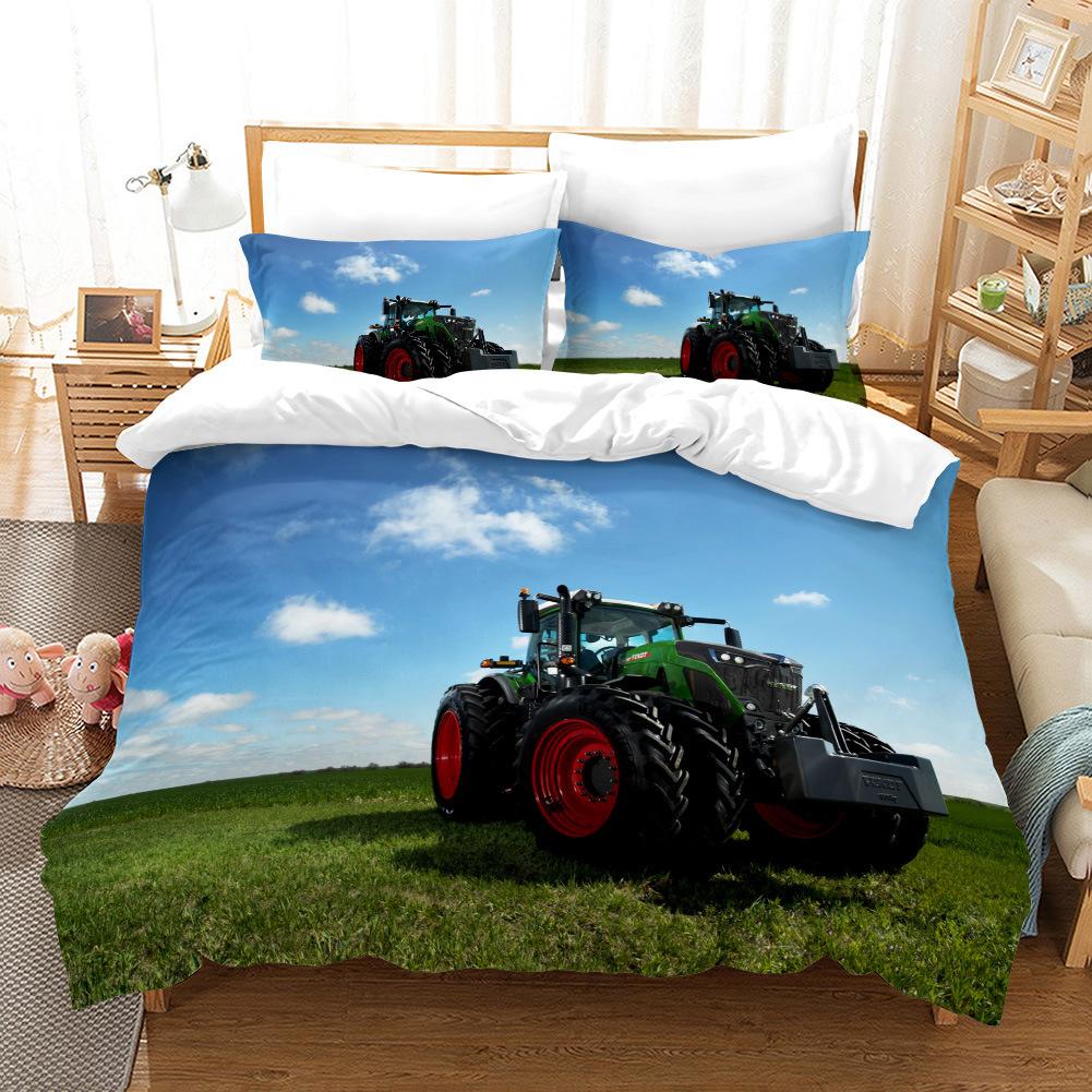Drag Machine Product 3d Digital Printing Three-piece Quilt Cover Set