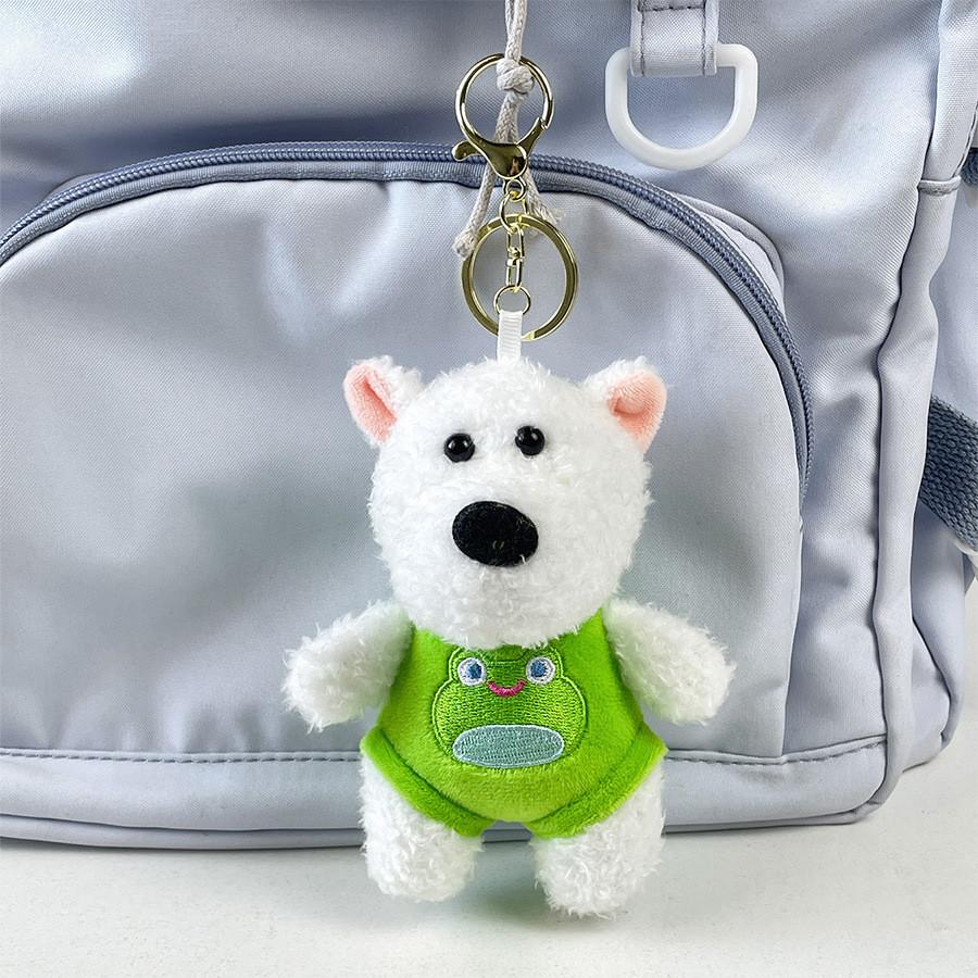 Adorable West Highland Terrier Plush Toy Cute Costumed Dog Stuffed Animal Keychain
