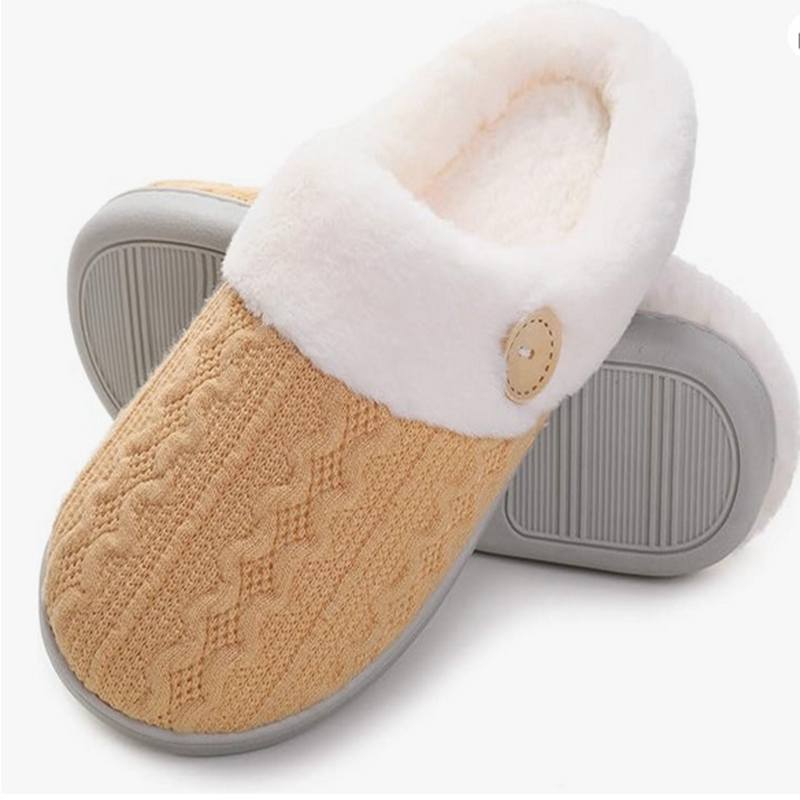 Autumn and Winter Cotton Slippers Female Couple Warm Shoes Cute Plush Home Indoor and Outdoor Cotton Shoes Confinement Shoes