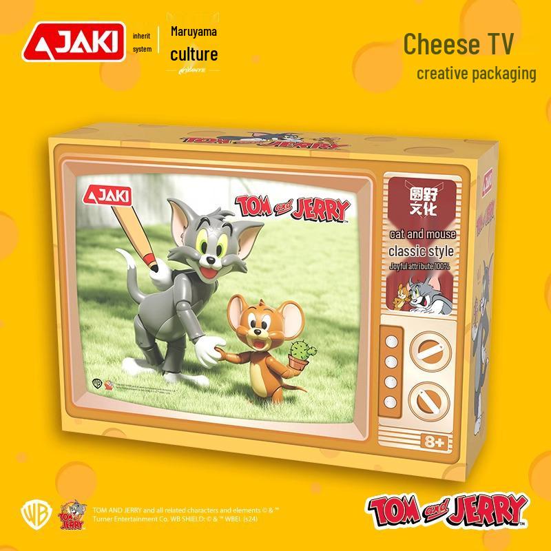 Jiaqi Cat and Mouse Classic Building Blocks - Hand-Painted Educational Toy Figures for Kids