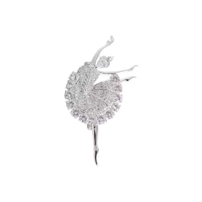 Elegant Ballet Dancer Brooch - Exquisite Fashion Corsage Pin for Dress or Suit