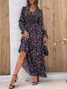 2024 Women's Autumn V-Neck Long-Sleeve Print Dress