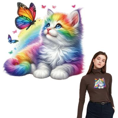 Thermische Patches Niedliche Katzenkleidung Aufkleber Hoodies Wärmepresse Applizierte Parches Ropa Diy Kleidung Abzeichen Patches Für Haustierpuppe