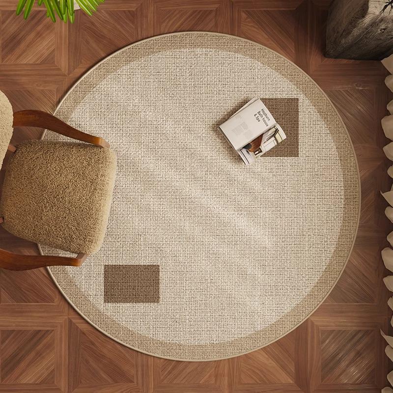 Round Flannel Modern Rug for Living Room, Study, or Bedroom - Perfect for Sofa, Coffee Table, Chair Pad, or Bedside Mat