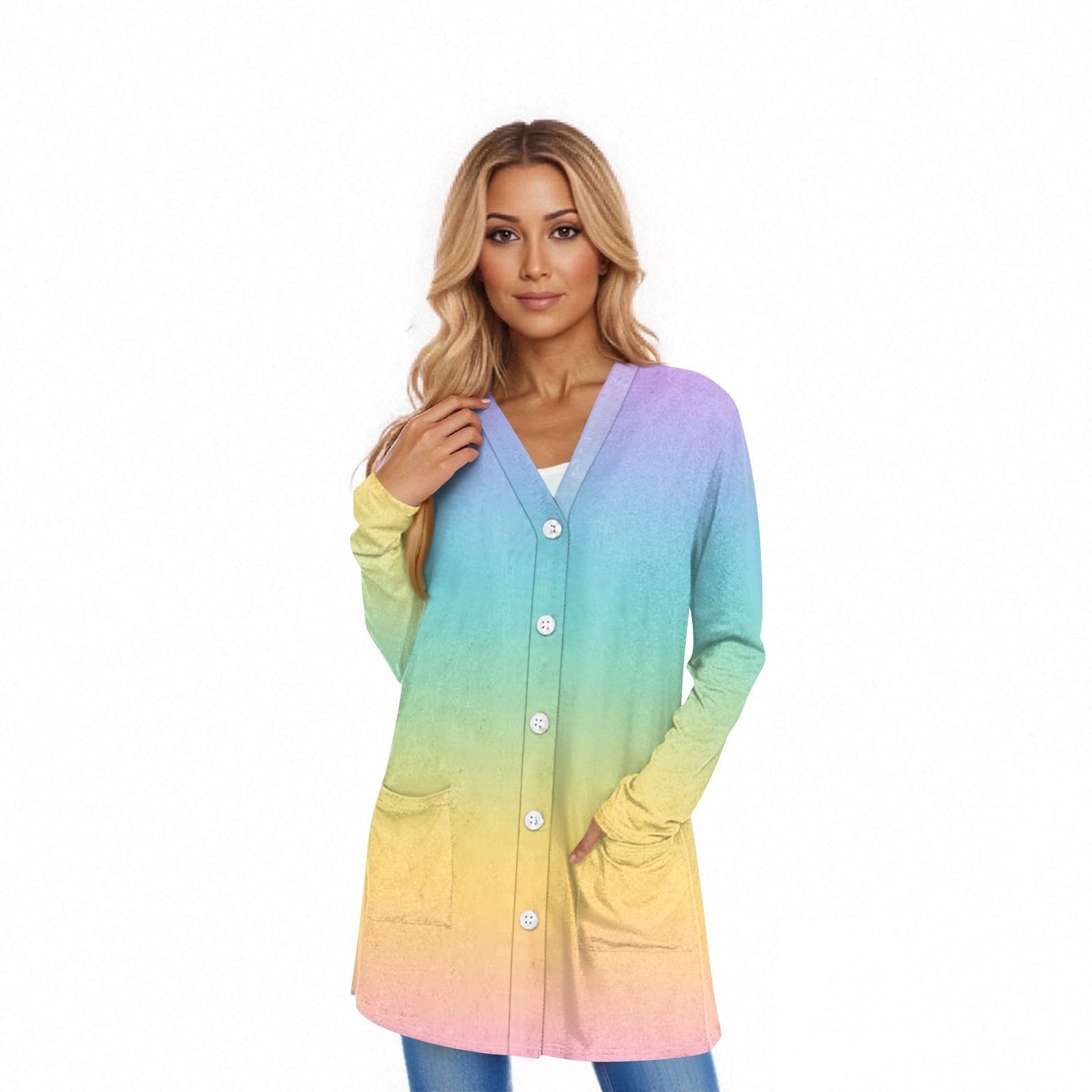 

Женский кардиган с длинным рукавом, повседневная куртка с карманами, топ XL жёлтый