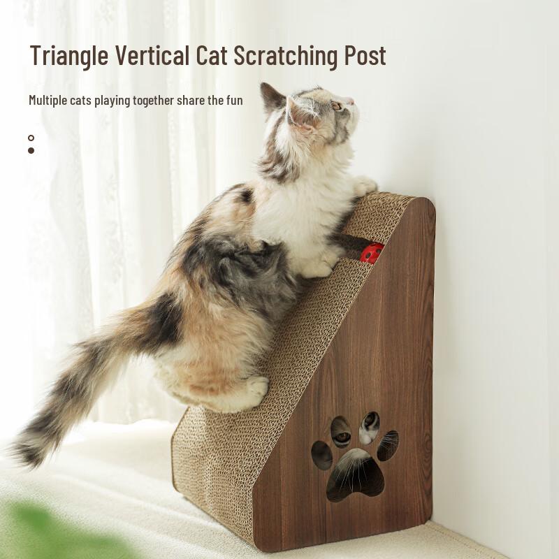 Triangle Corrugated Cat Scratcher & Bed