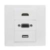 No Solder Direct Connecting VGA HDTV USB Wall Mount Panel 86mm Wall Outlet Video Socket for HDTV Video Audios Transmission