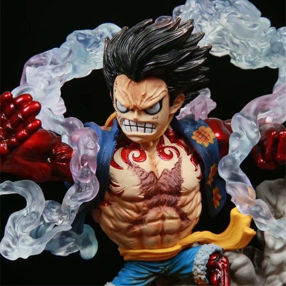 Anime Four Gears Double Fist Tekken Luffy Fighting Scene Statue Figure
