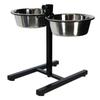 Pet Feeders with Stand 2x2.8 L 43cm Black 445244