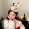 BEPAN Cute Sequin Birthday Hat Hairpin Velvet Mesh Birthday Crown Korean Hair Accessories Lace Birthday Cap Children's