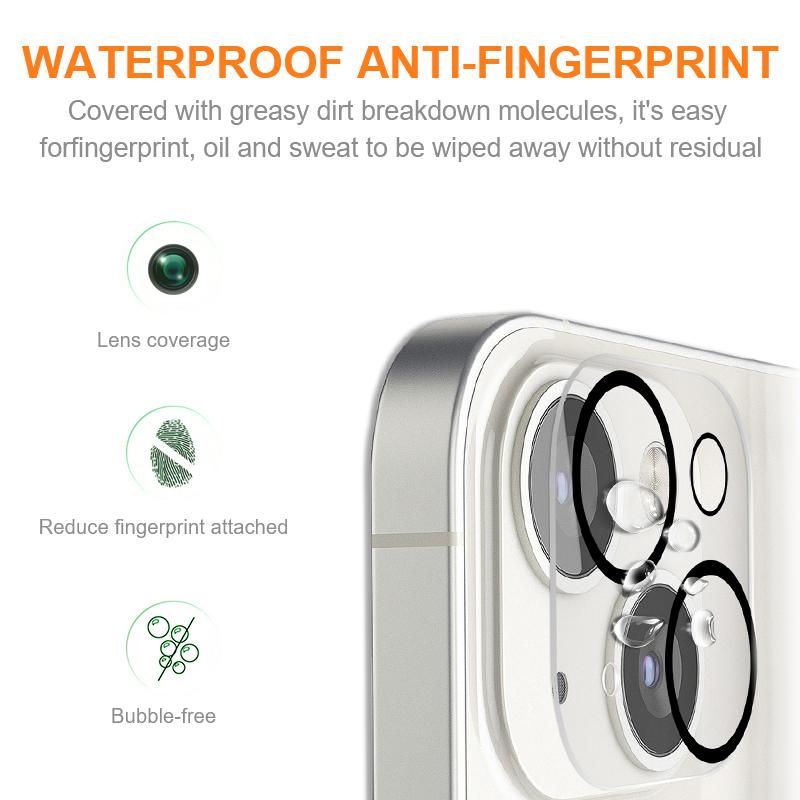 

AMORUS For iPhone 15/15 Plus Tempered Glass Lens Protector Silk Printing HD Rear Lens Film with Night Circle Type A