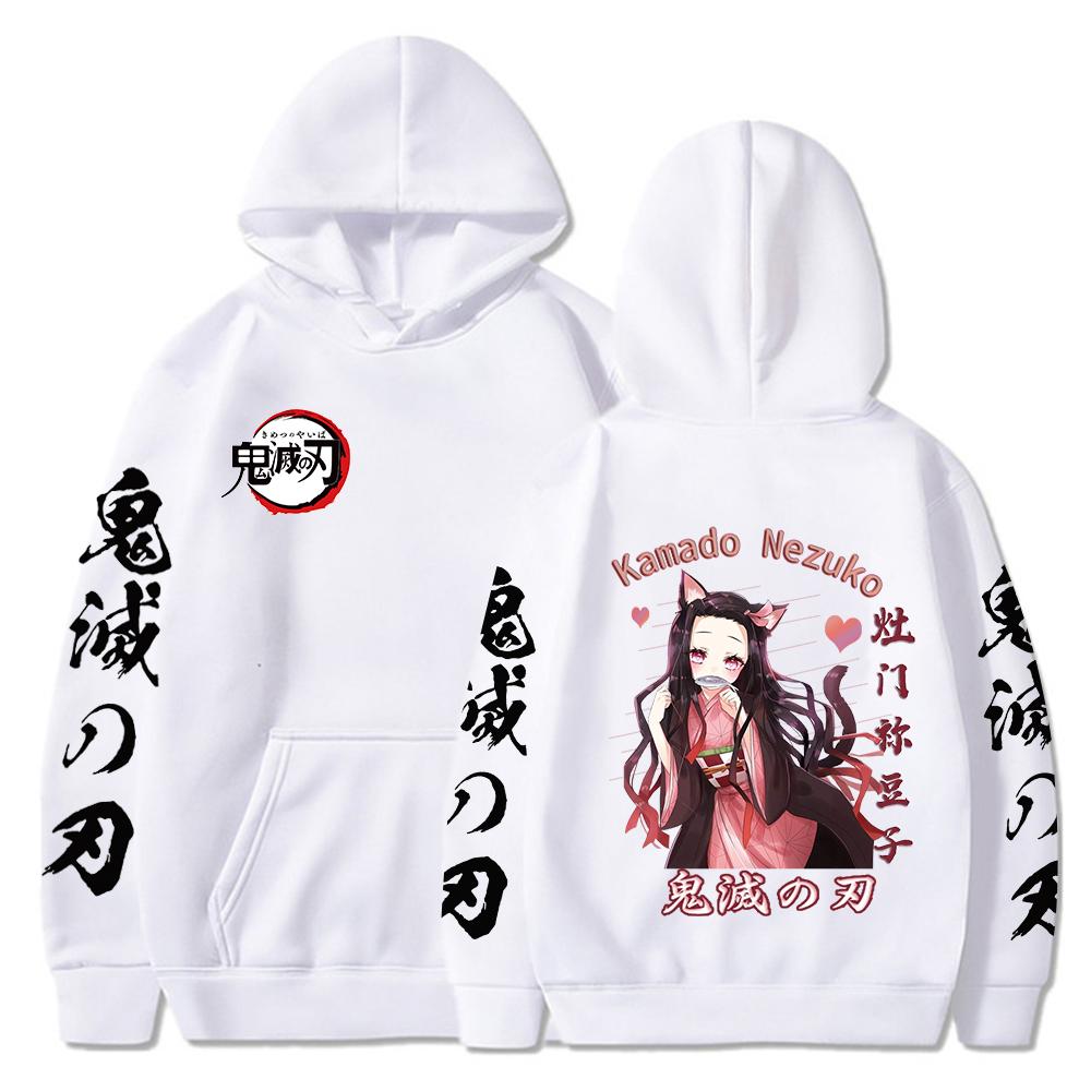 Japan Anime Demon Slayer Kamado Nezuko Hoodie Kimetsu No Yaiba Kawaii Cartoon Hoody Pullover Sweatshirt Boy Girls Fleece Hoodies