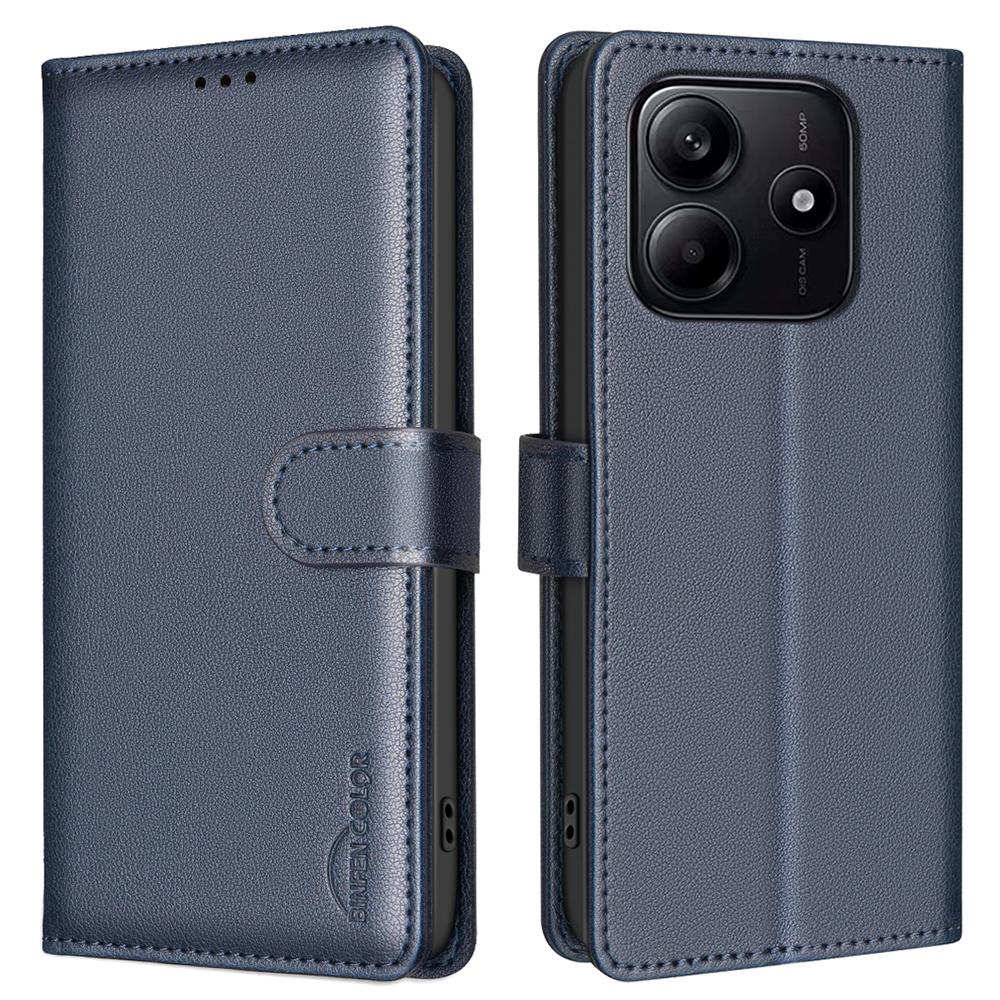 

BINFEN COLOR BF32 For Xiaomi Redmi Note 14 5G Leather Case Wallet RFID Blocking Phone Cover Blue