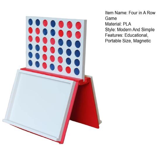 Four in A Row Board Game with Magnetic Closure Built-in Storage Travel Family Night Parties Book Shape 4 in A Row Strategy Board Game