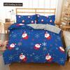Red Christmas King Queen Duvet Cover Cartoon Santa Claus Bedding Set For Kid Boy Girl Happy Holiday 2/3pcs Polyester Quilt Cover