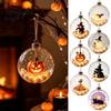 Dormitory Festive Accessory Halloween Glowing Sphere, Lighted Clear Ball Ornament, Cute Witch Seasonal Home Decoration Cat, LED Hanging for