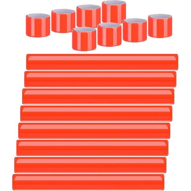 20 Pcs Reflector Snap Bands Fluorescent Slap Armbands High Visibility Slap Reflector Strips Safety Bands For Children Adults Boys And Girls When