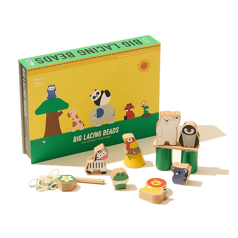 Imikids Large Wooden Beading & Threading Toy