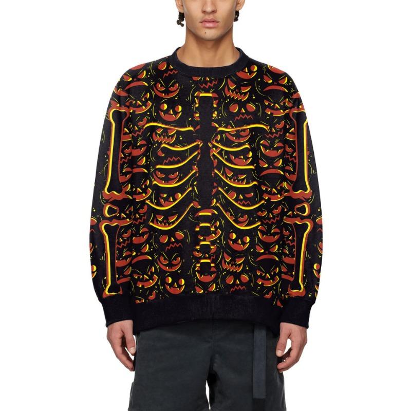 Halloween new costumes movie skull digital printing sweater men's ghost festival street funny sweater woman
