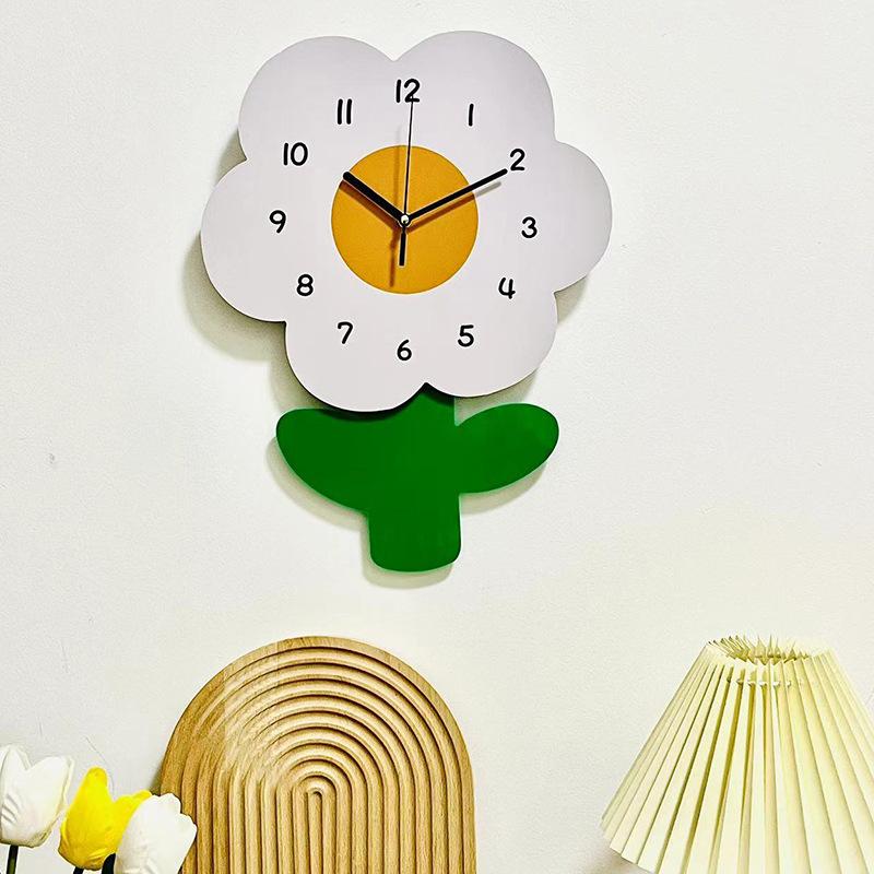Rocking Tail Cat Hanging Clock Modern Children's Room Moving Tail Cat Clock Acrylic Mute Quartz Clock Acrylic Mirror Stickers