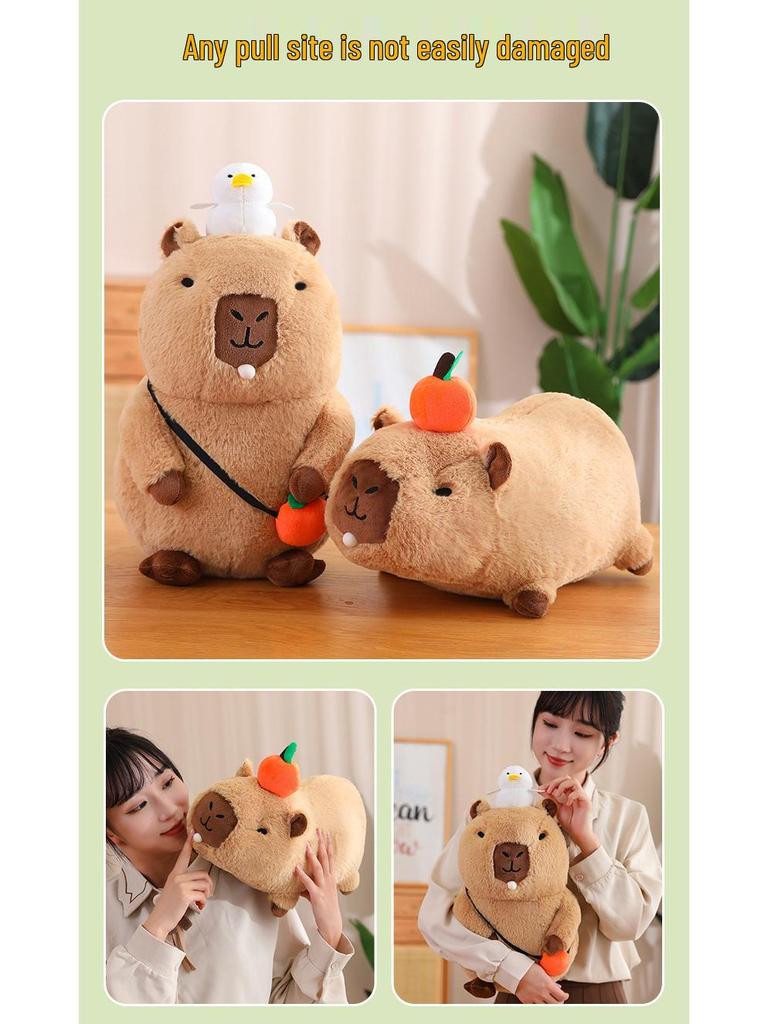 Squeaking Capybara Plush Toy - Cute Stuffed Animal Pillow Doll, Perfect Birthday Gift
