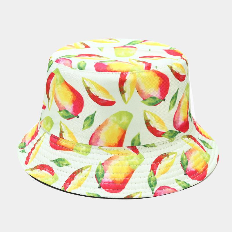 Creative Printed Fruit Pattern Bucket Cap Unisex Outdoor Leisure Fisherman Hat Summer Beach Uv Protection Sun hats Panama Bob