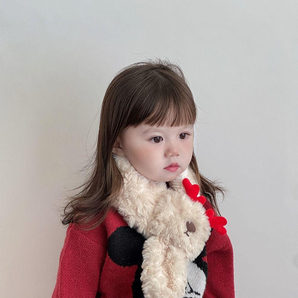 New Antlers Cross Scarf Soft Neck Scarf Windproof Thicken Neck Warmer Winter