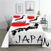 Japan Style 0.91.21.51.82.0m Fashion Digital Printing Polyester Bed Flat Sheet With Pillowcase For Woman Bedding Set
