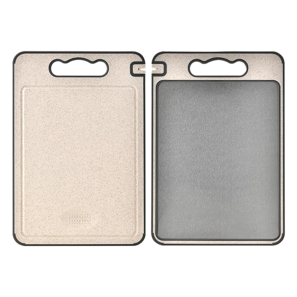 Stainless Steel Cutting Board Double Sided Chopping Board for Kitchen Scratch Resistant Anti-Slip Silicone Edges Kitchen Gadget