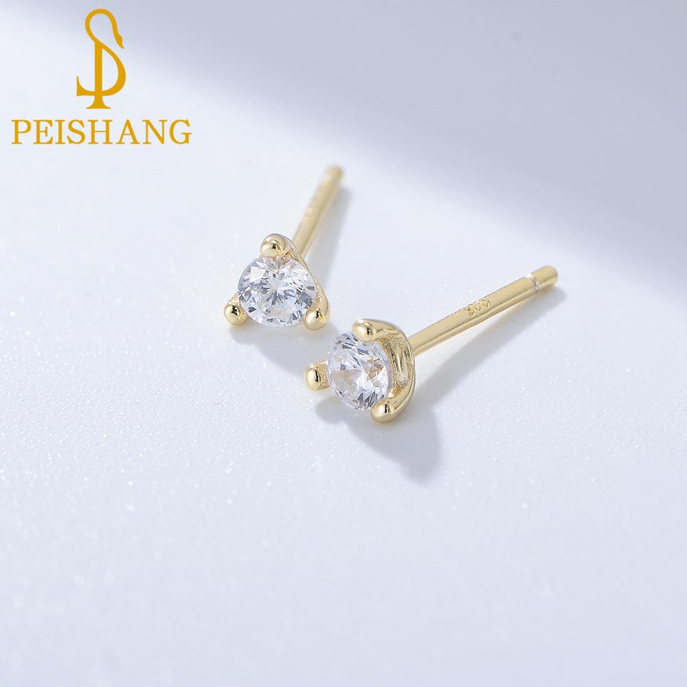 

Серьги из стерлингового серебра 925 пробы с цирконием, женские модные простые мини-серьги, серьги с темпераментом, безделушки