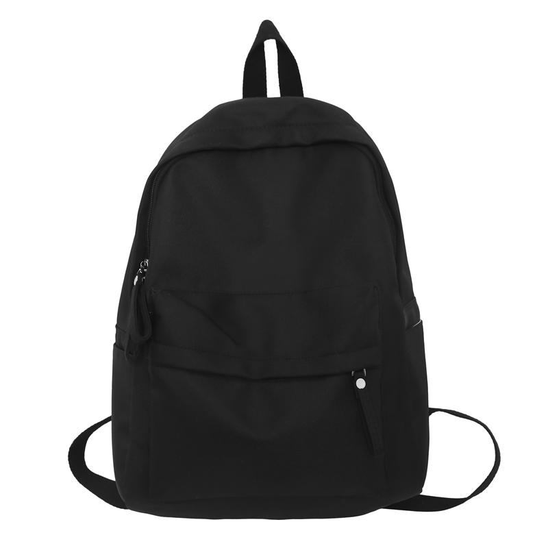 Solid Color Backpack Female Schoolbag Female Student Backpack Male