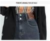 Women's Blue-Gray High-Waisted Straight-Leg Jeans, 2022 Spring/Autumn Style, Slimming & Versatile, Petite Fit, Nine-Point Cigarette Pants