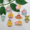 10PCS Resin Cartoon Character SpongeBob SquarePants Glossy Pendant DIY Jewelry Accessories Keychain Pendant Handmade Material
