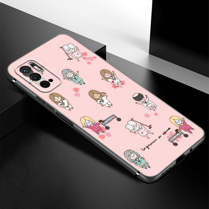 Cartoon Medicine Doctor Nurse Case For Xiaomi Redmi Note 7 8 9 10 Lite 11 11E 11T 12 Pro 11S 4G 10T 5G 8T 9S 10S Black Cover
