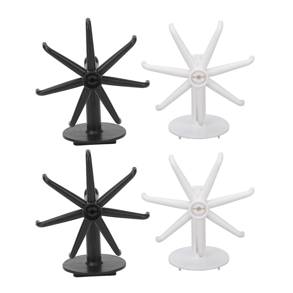 4pcs Wall Rotary Hook 180 Degree Vertical Flip 360 Degree Planare Rotation Bathroom 6 Claws Rotary Hook