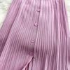 New Summer Solid Round Neck Sleeveless Sweater Knitted Dress for Women Casual Simple Single-breasted Elastic Bottoming Knitwear Dresses