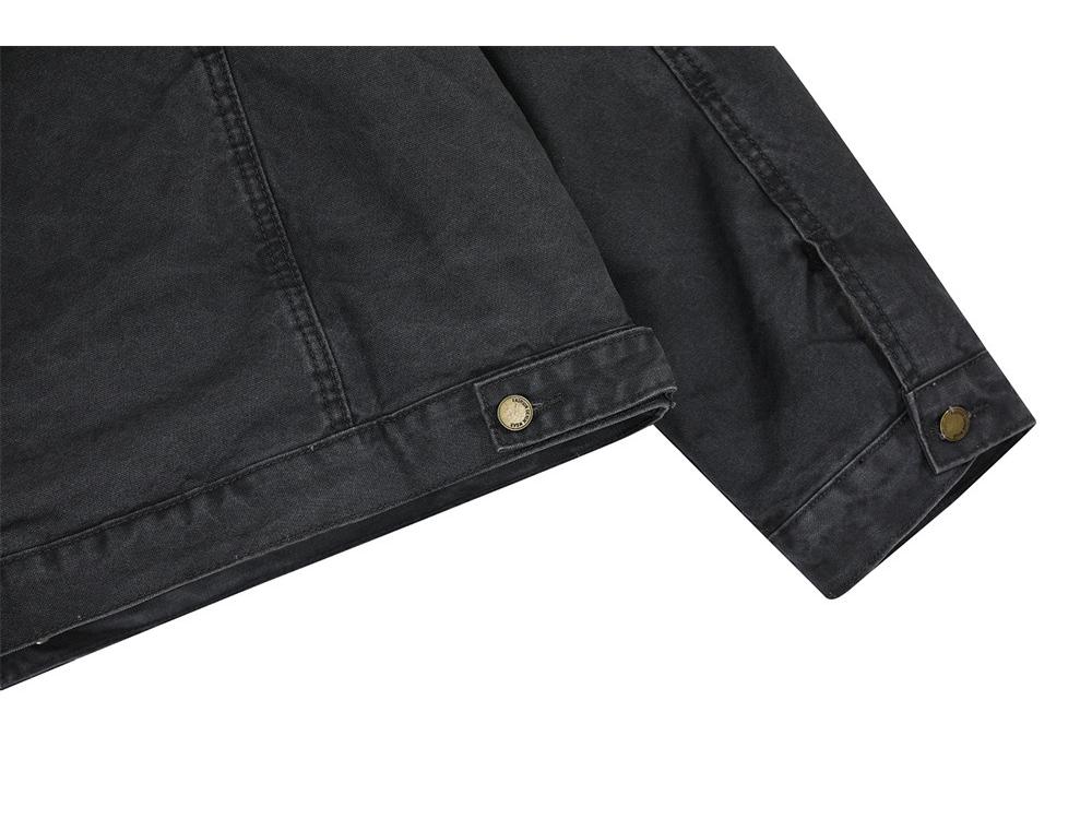 Men's Vintage Cotton Patchwork Jacket - Trendy Retro Lapel Coat for Boys