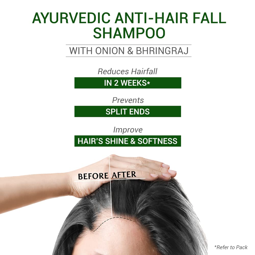 SESA Ayurvedisches Anti-Haarausfall-Shampoo für trockenes, krauses Haar 500ml | Parabenfreier Kräuterreiniger für Spliss und stärkere Wurzeln